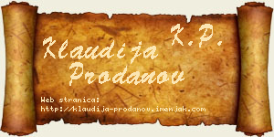 Klaudija Prodanov vizit kartica
